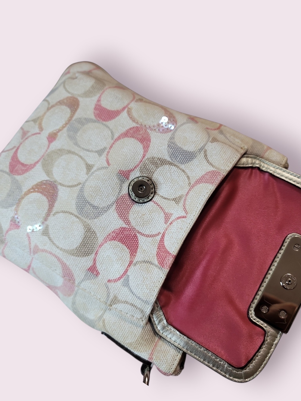COACH Ashley Pastel/Silver Swing Pack w/Sequins EUC - Picture 6 of 7